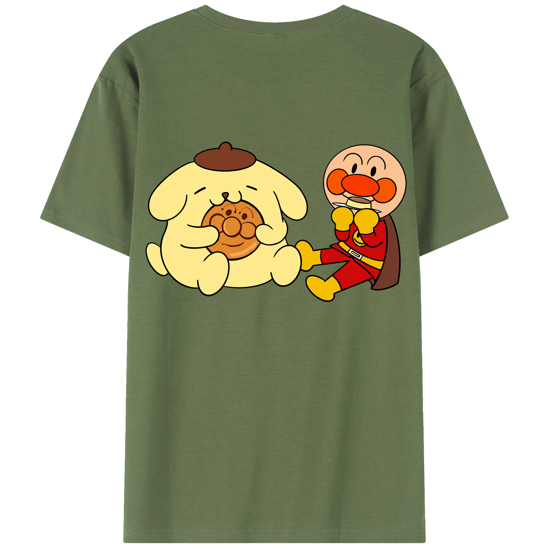 （画像用） アンパンマン Anpanman 綿100％ メンズ半袖Tシャツ（バックプリント） 通気性